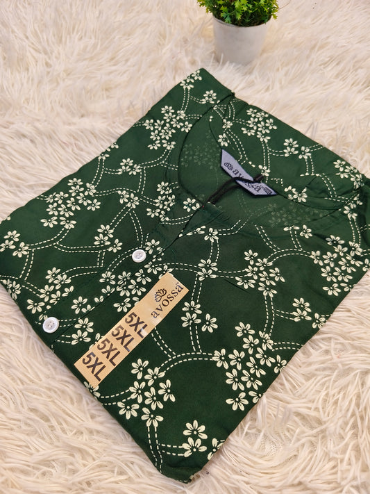 Green Rayon straight kurta