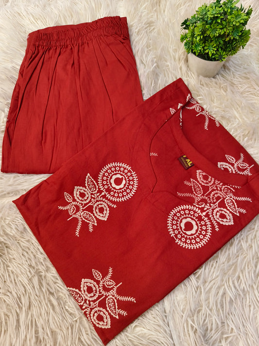 Brick Red cotton cord suits