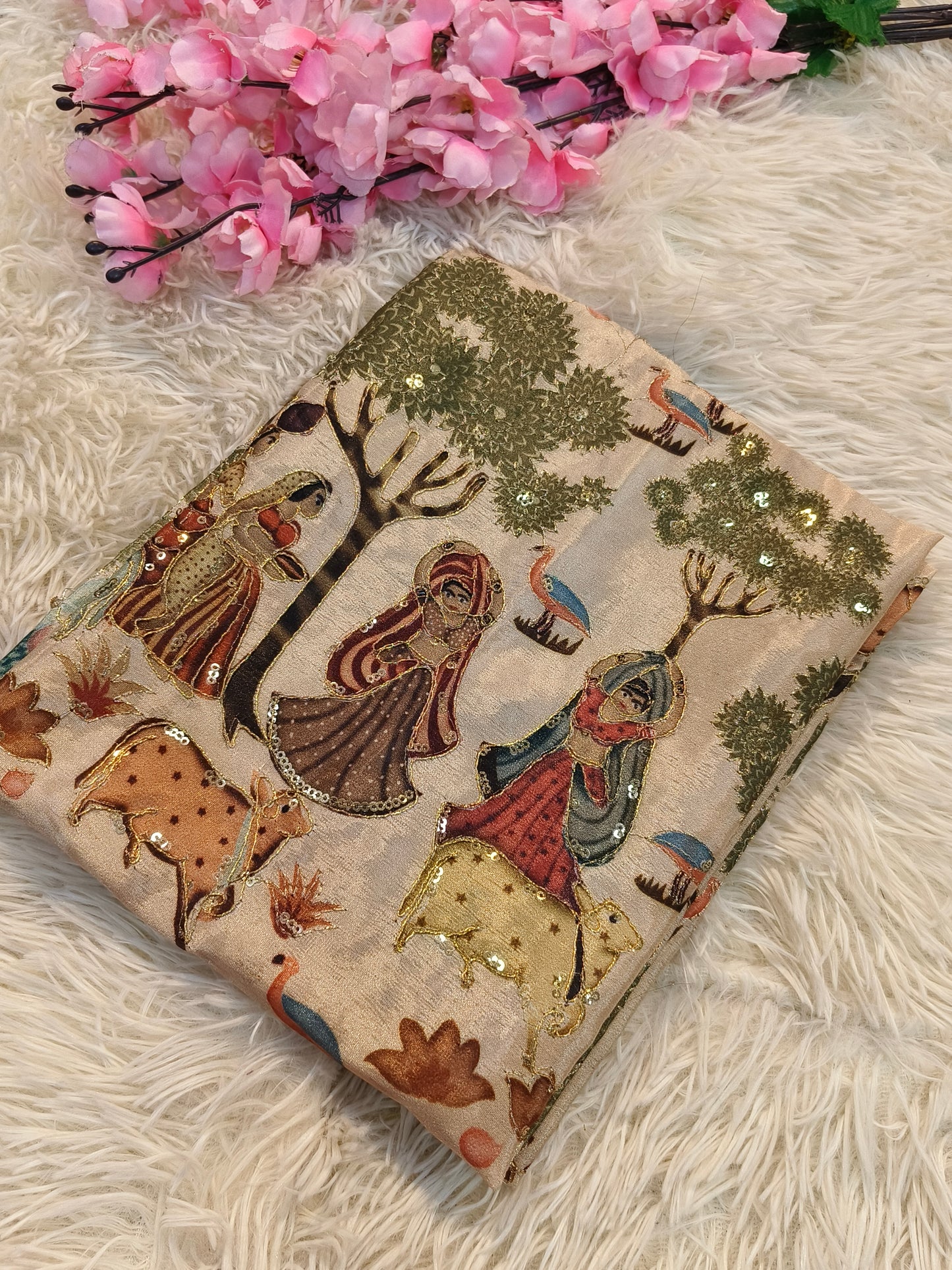 Beige Silk blouse piece