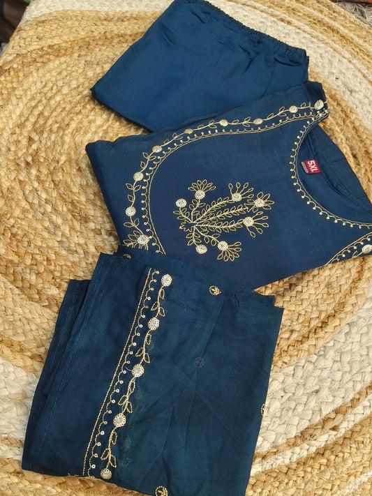 Peacock Blue designer Aline suit