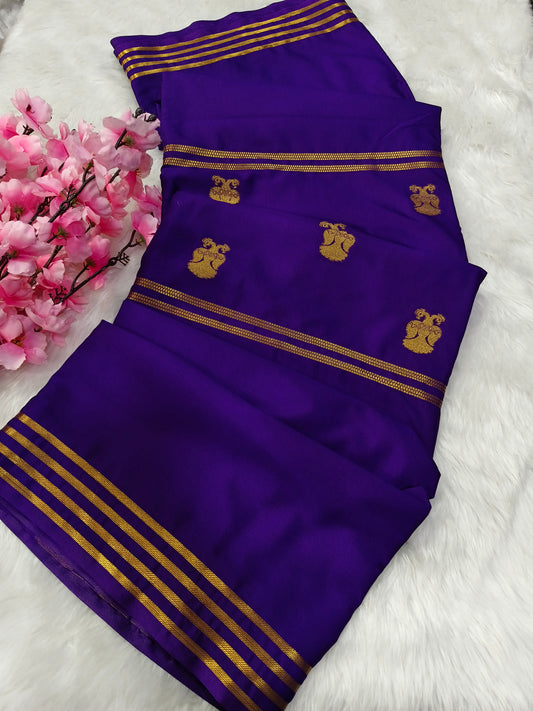 Purple semi silk saree