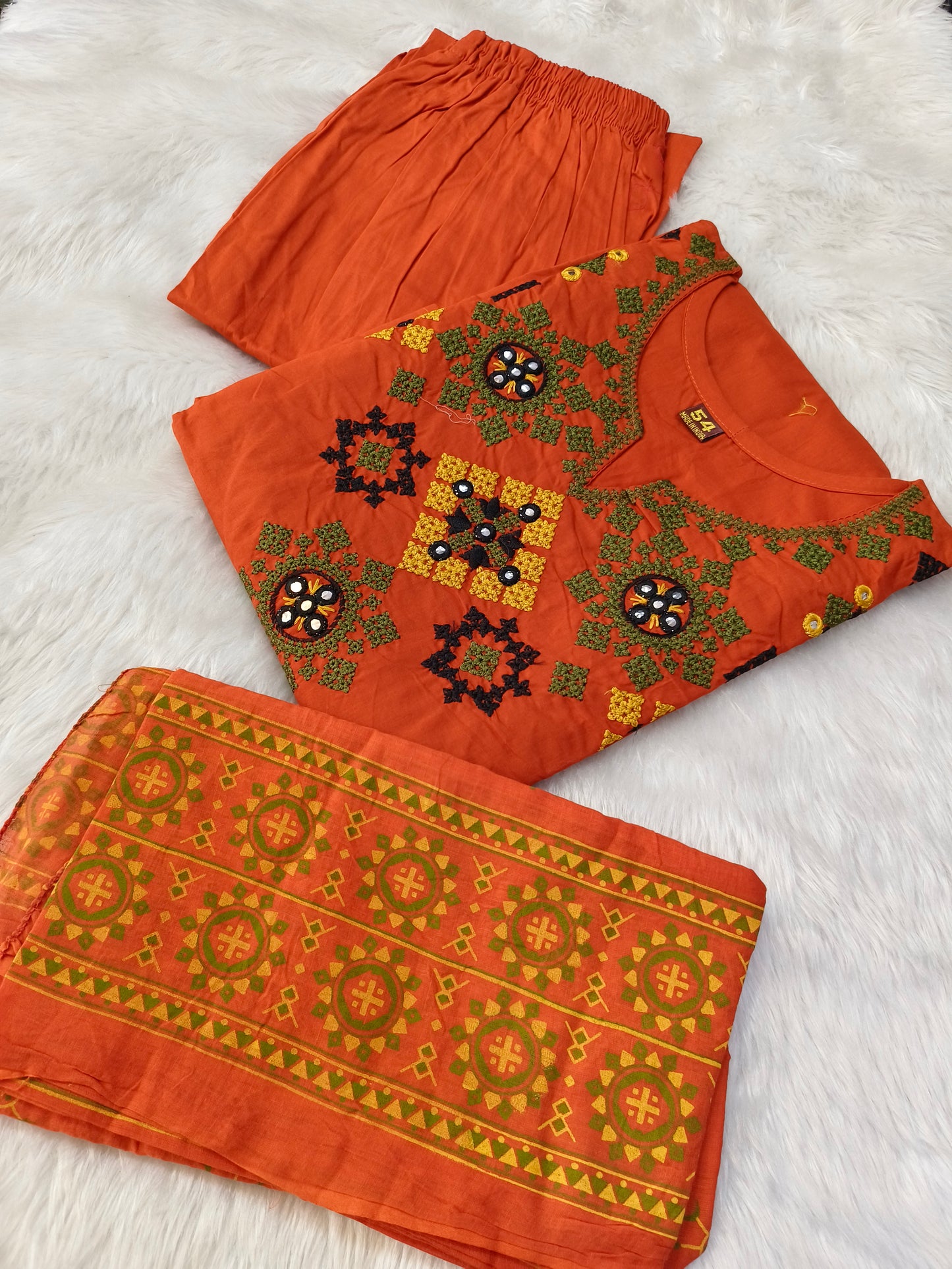 Rustic Orange pure cotton suits