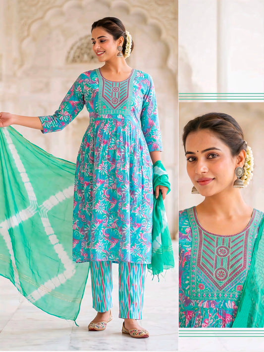 Blue Anarkali suit