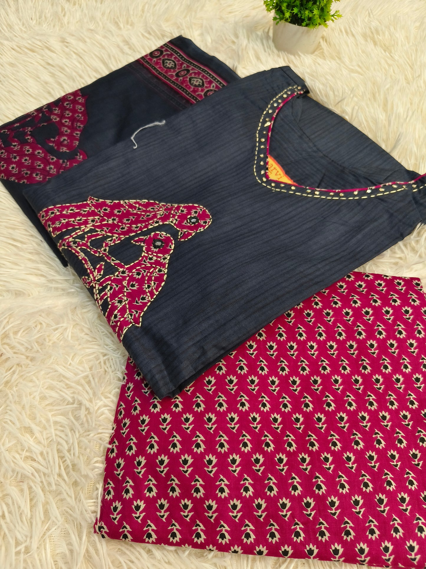Grey  Aarvi Pure Cotton Suit