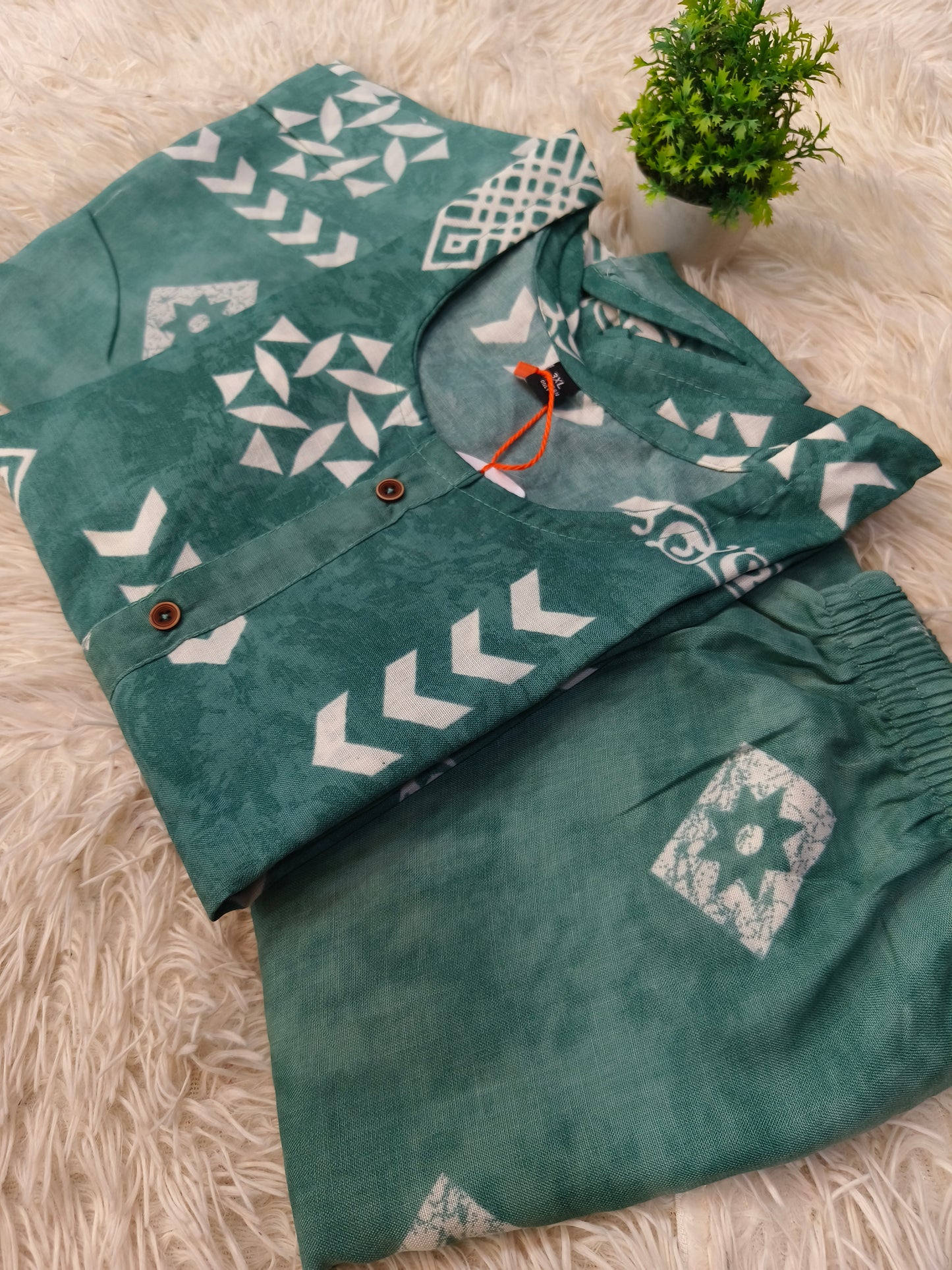 Green Cotton sets with duppata