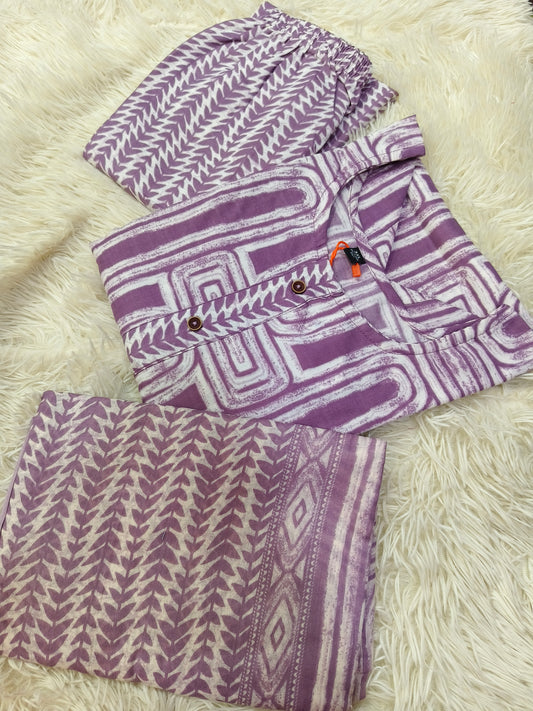 Onion pink Cotton sets with duppata