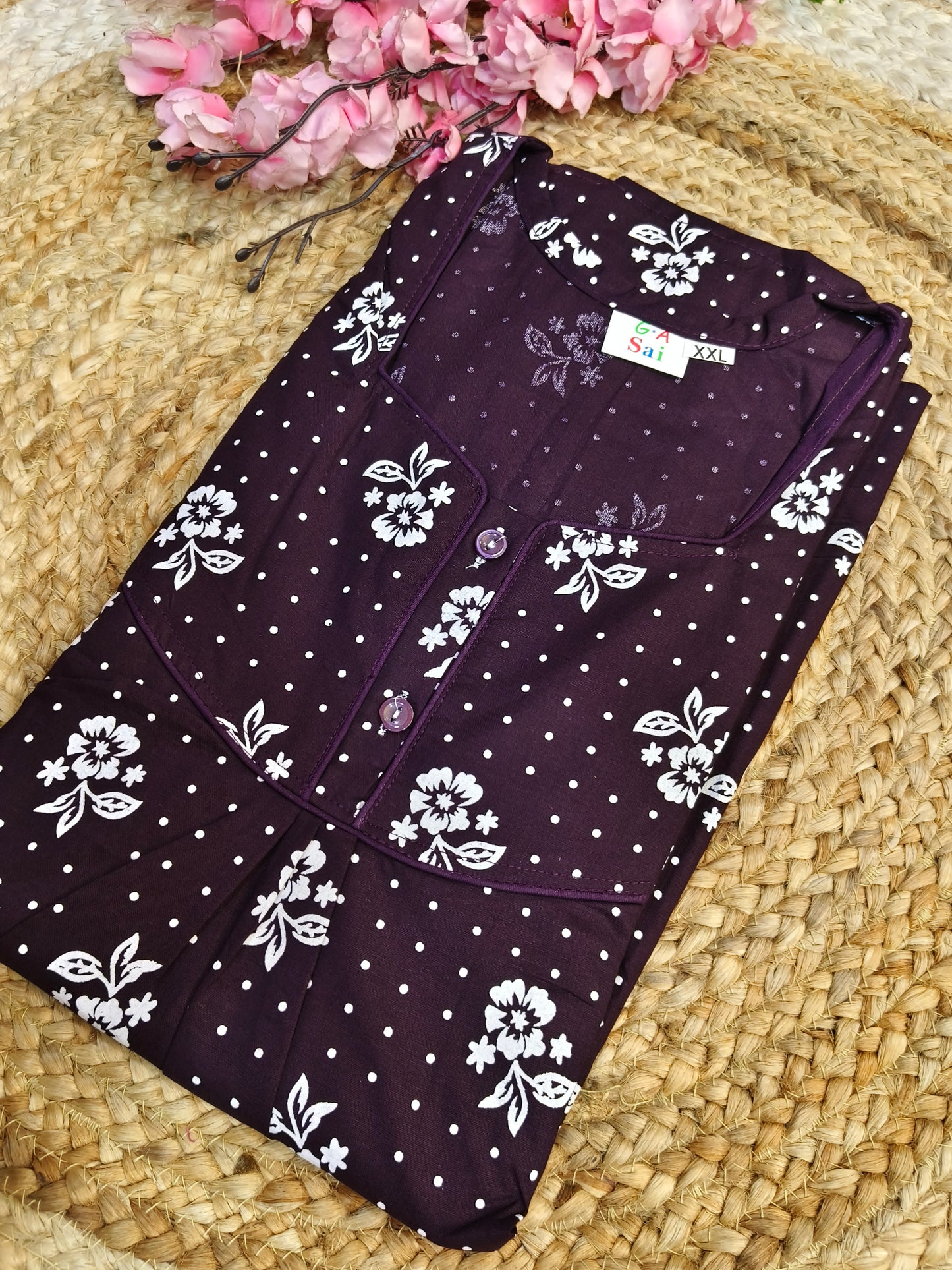Wine Pure cotton Nighty