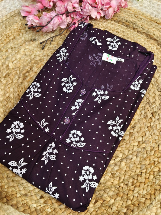 Wine Pure cotton Nighty