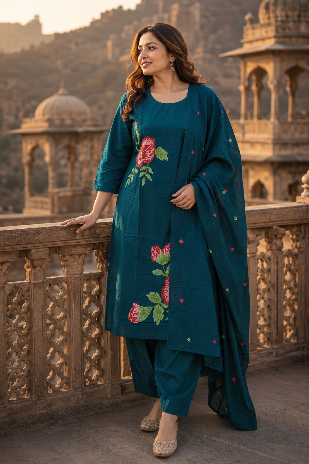 Blue cotton salwar suites