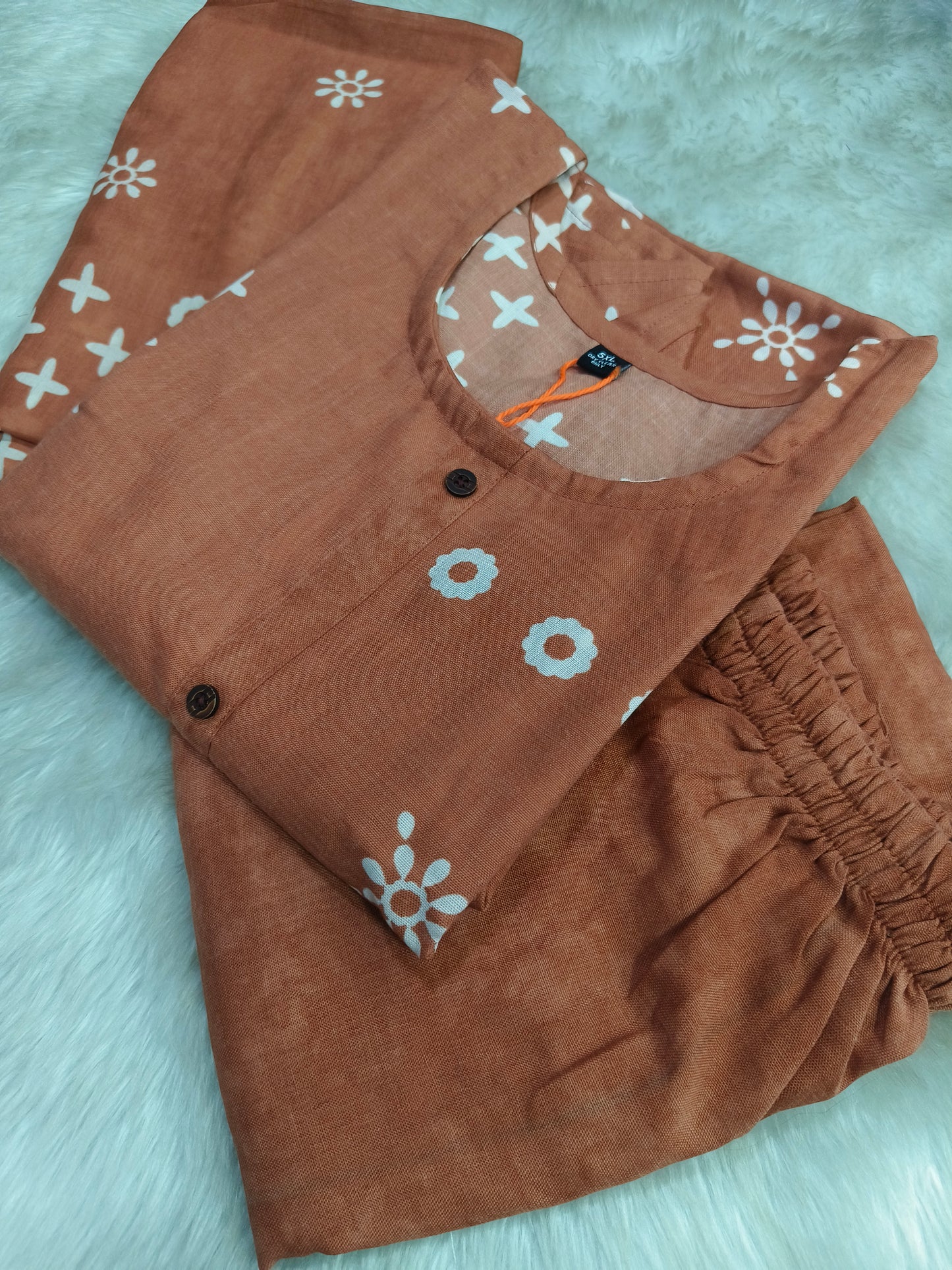 Peach Cotton sets with duppata