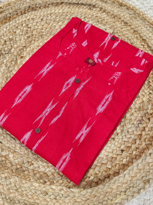 Red cotton Aline kurta