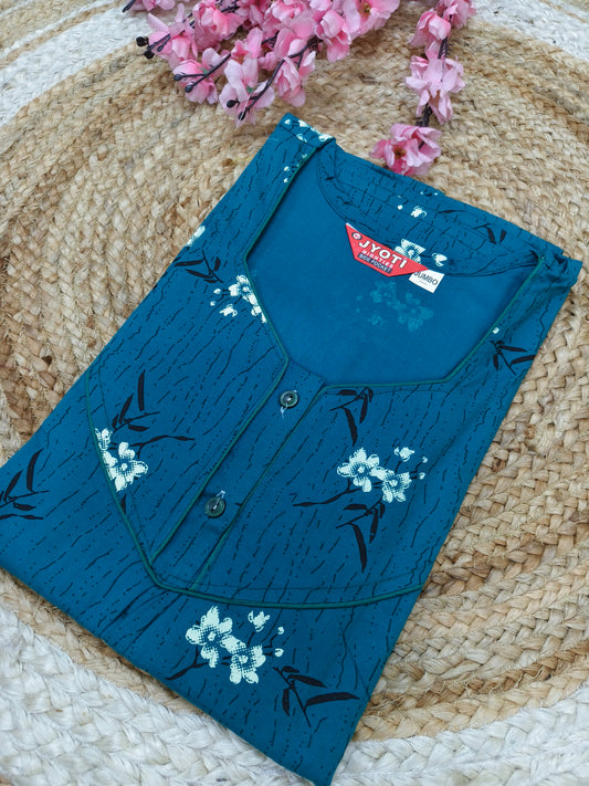 Blue pure cotton Nighty