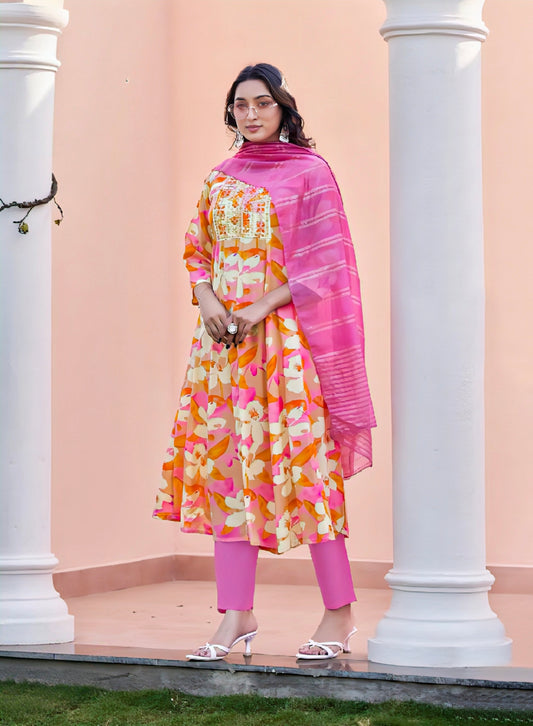 Pink Elegant Aline designer suits