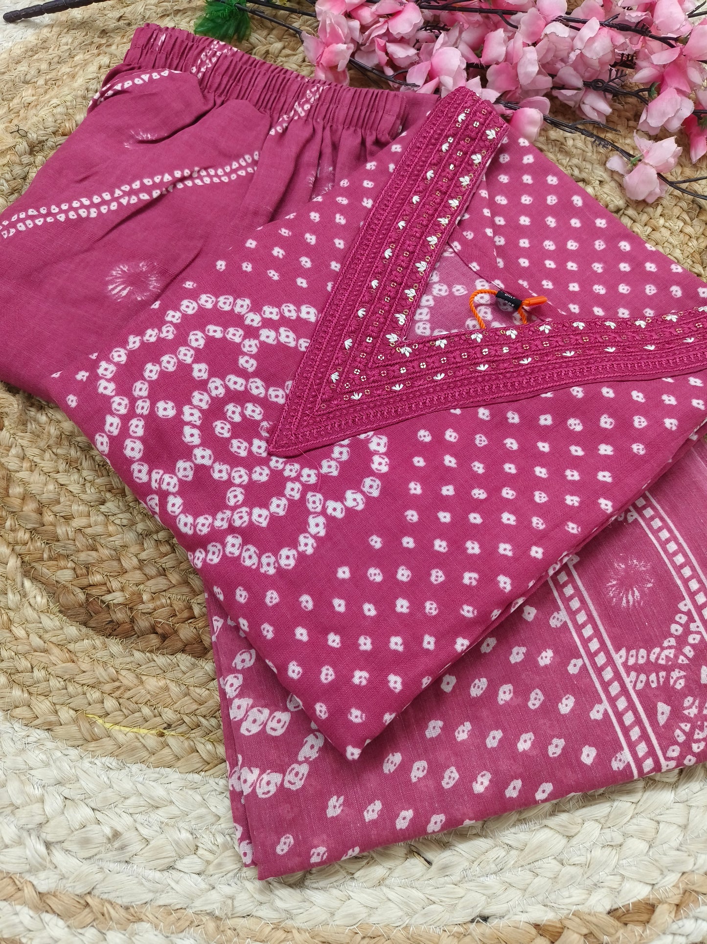 Pink  Cotton sets with duppatta