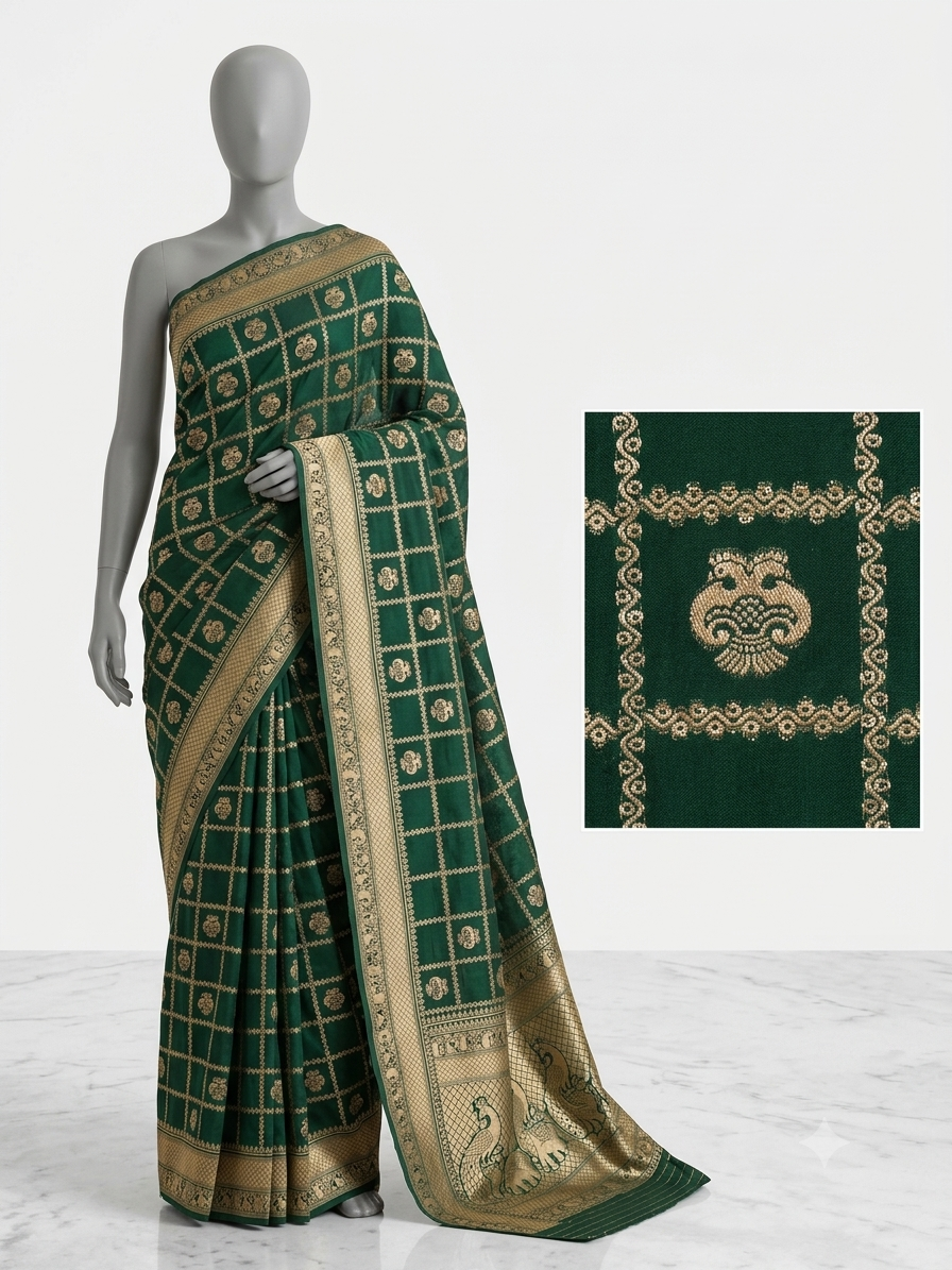 Green Georgette silk saree