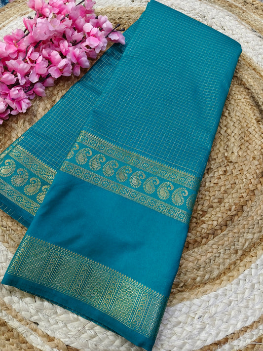 Blue semi silk saree