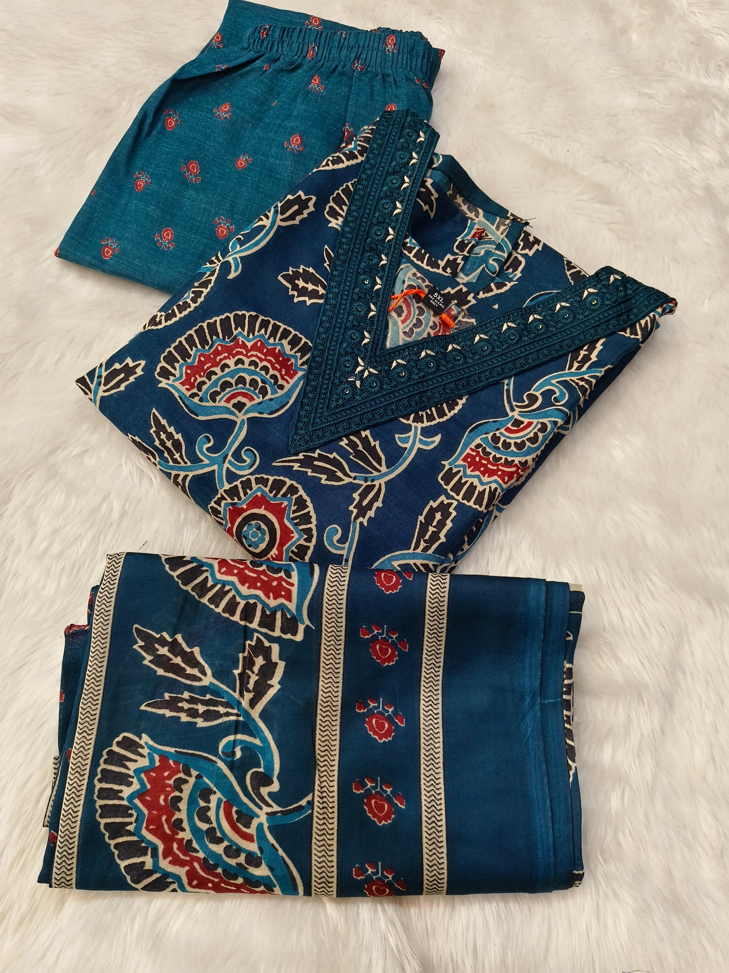 Blue Cotton sets with duppata