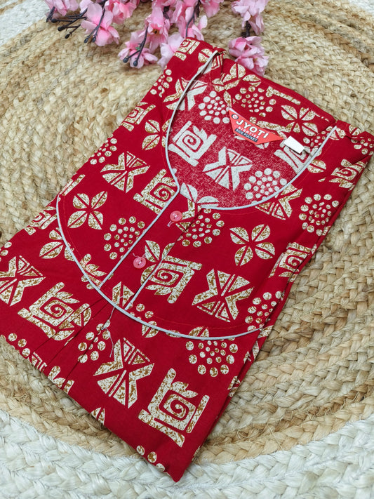 Red chiffon Nighty