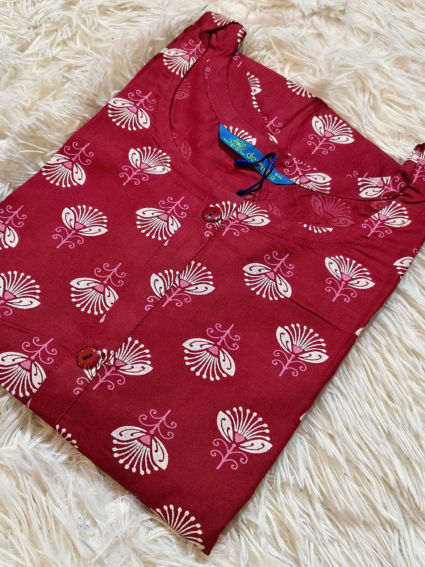 Maroon Royan side cut kurti
