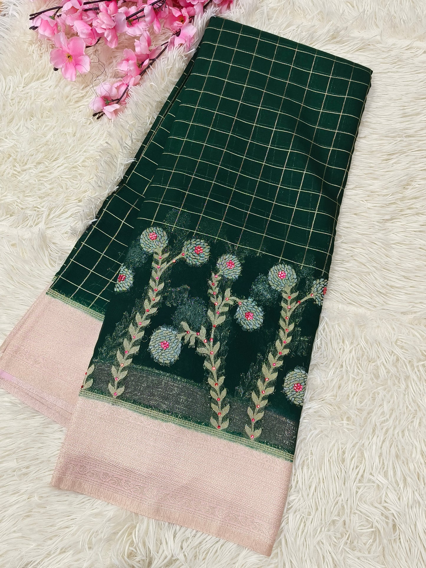 Boutique style designer Georgette silk saree