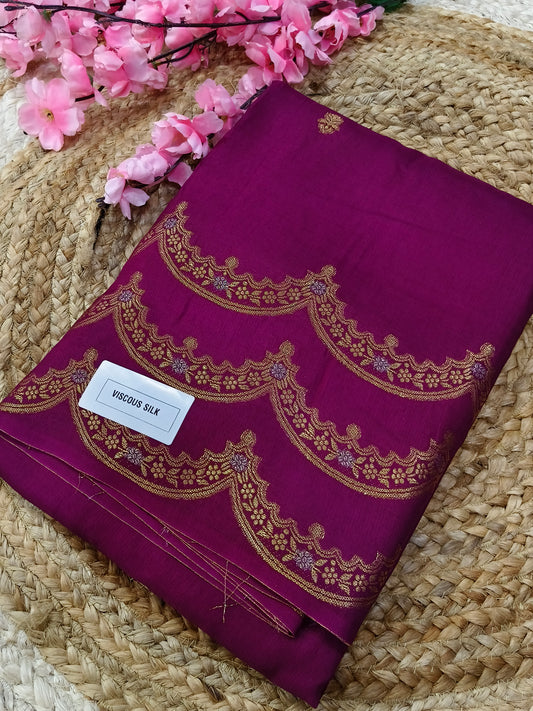 Wine viscous silk saree