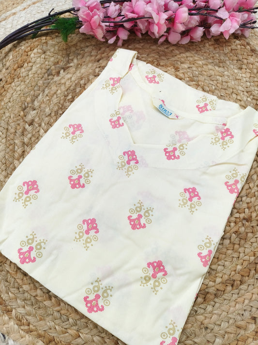 Off white Rayon straight kurta