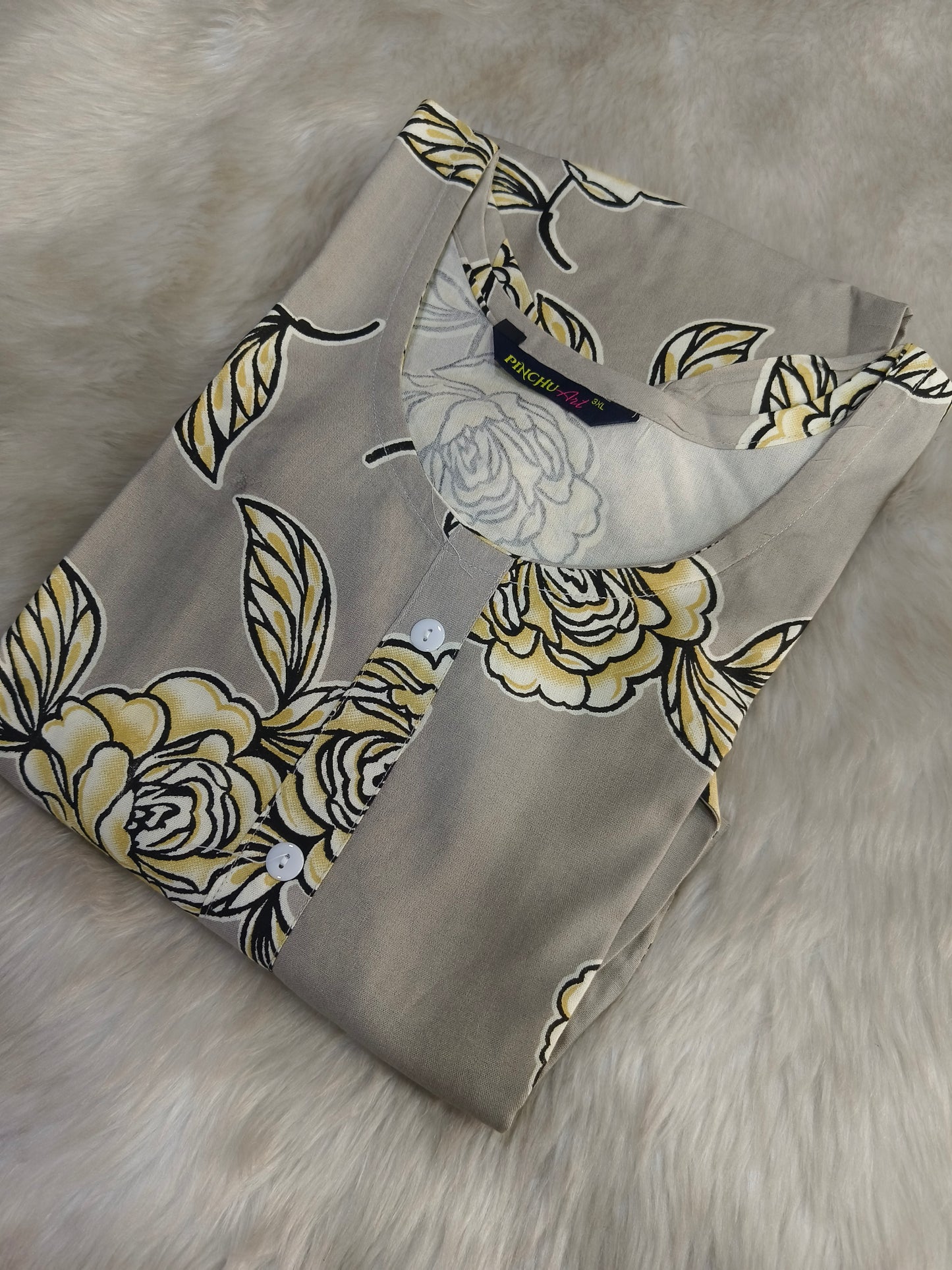 Grey Designer Rayon Kurti