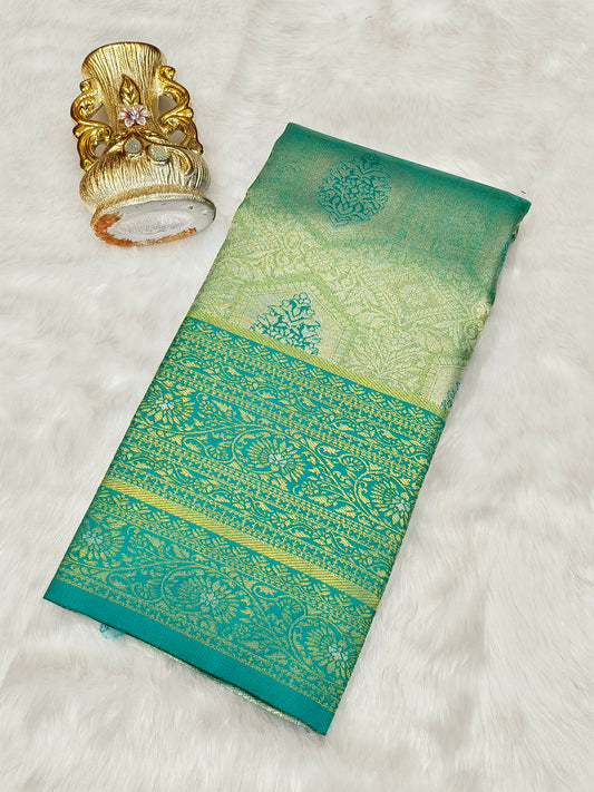 Rama Green Semi silk saree