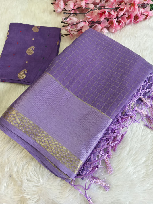 Lavender Soft viscose silk saree