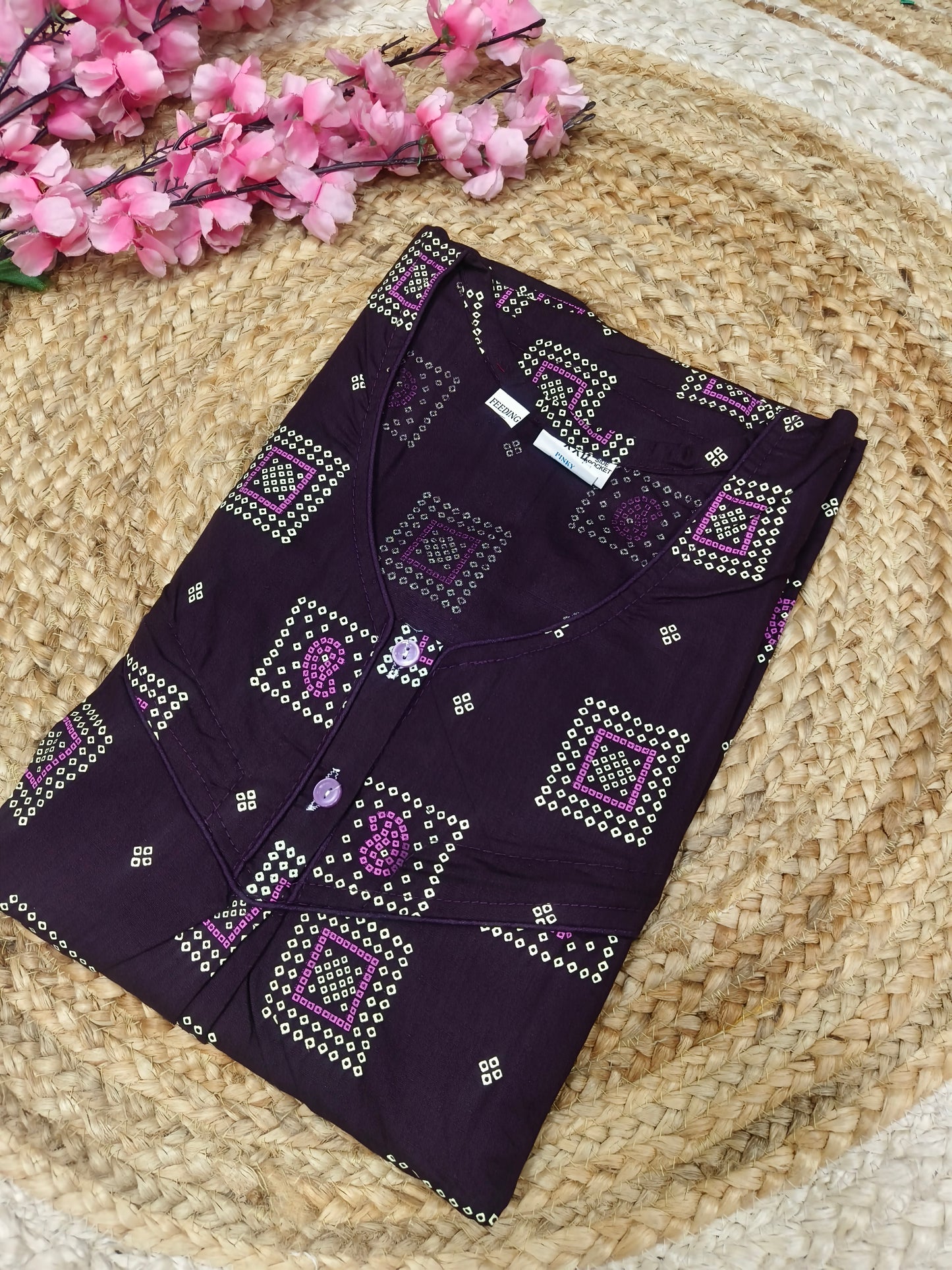 Grey Feeding Pure cotton Nighty