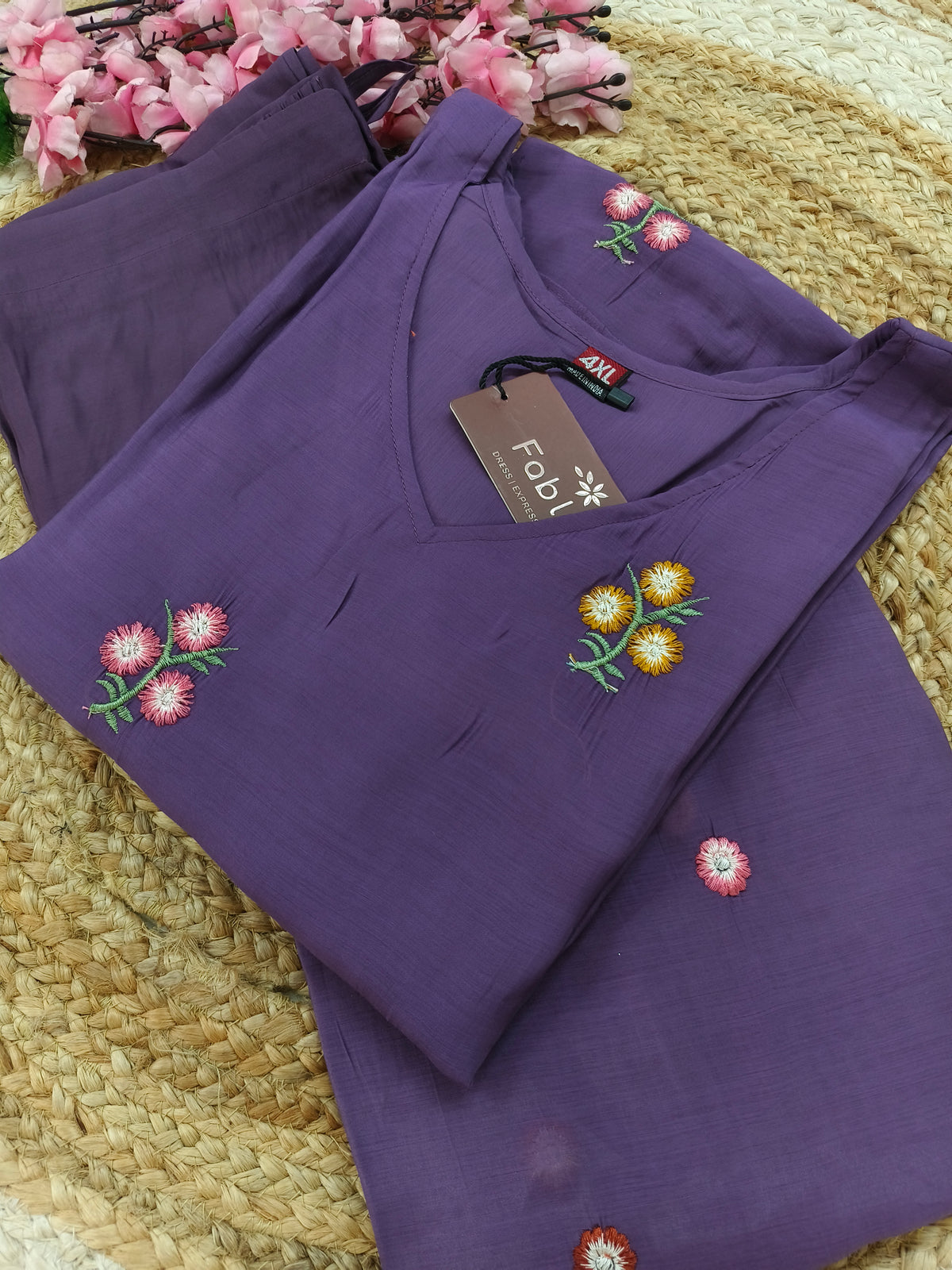Purple Elegant designer Aline suit