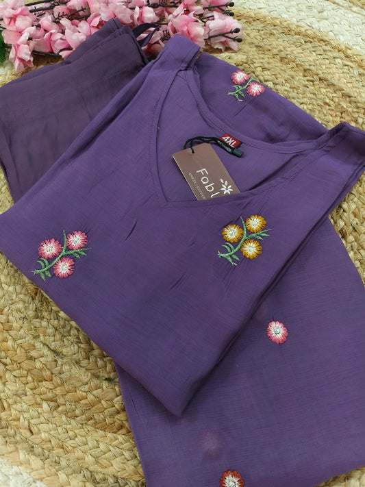 Purple Elegant designer Aline suit