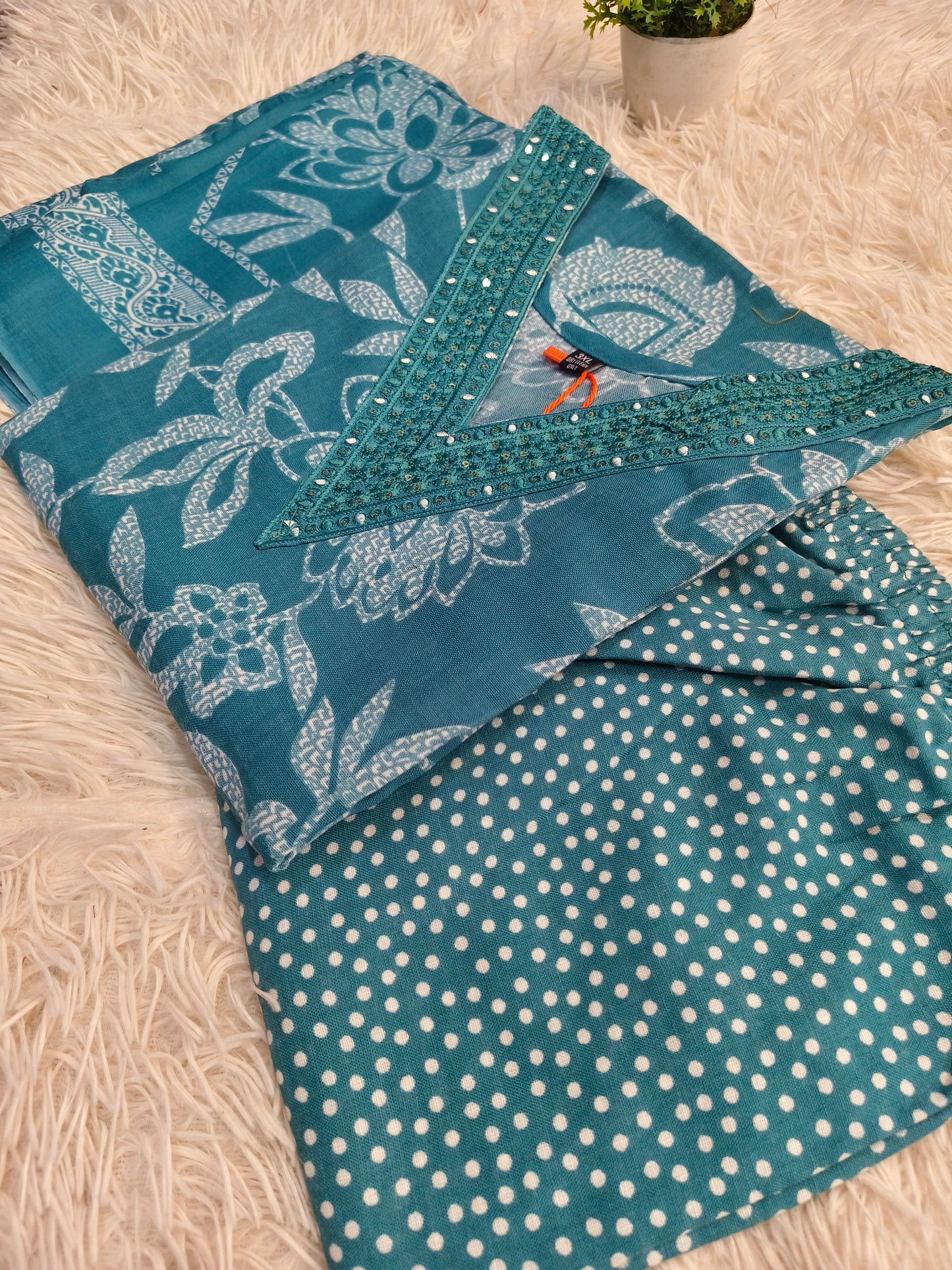 Blue cotton sets with duppata