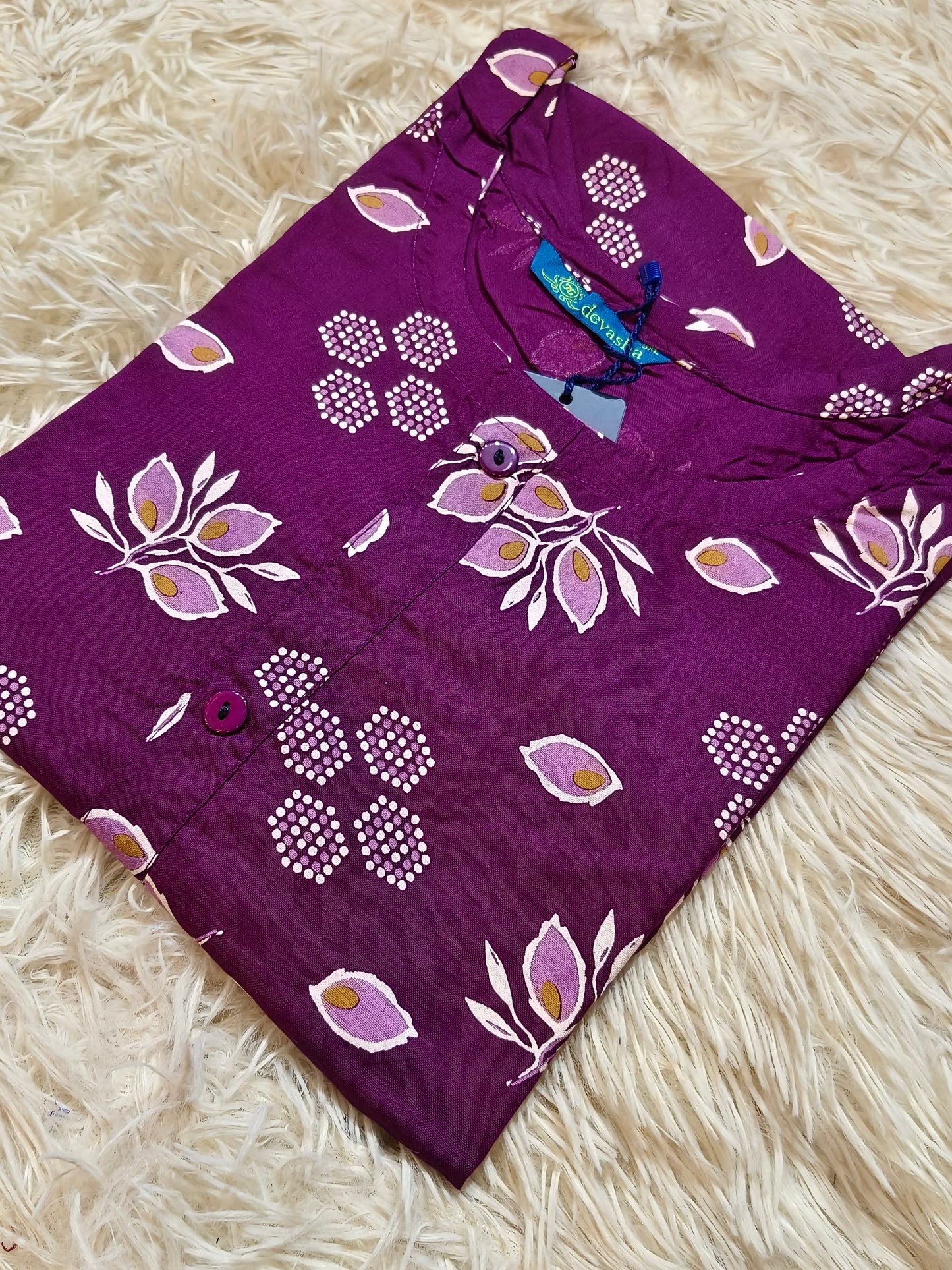 Wine Royan side cut kurti