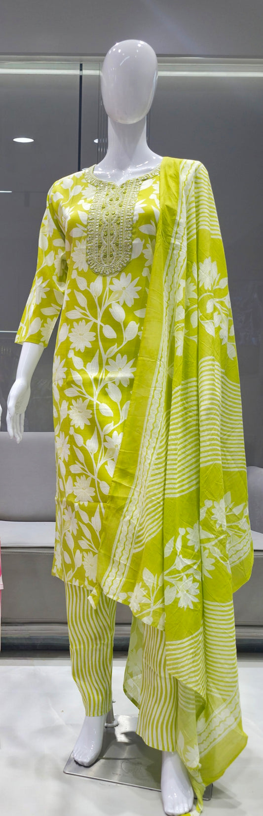 Green Eelgent Pure cotton side cut set