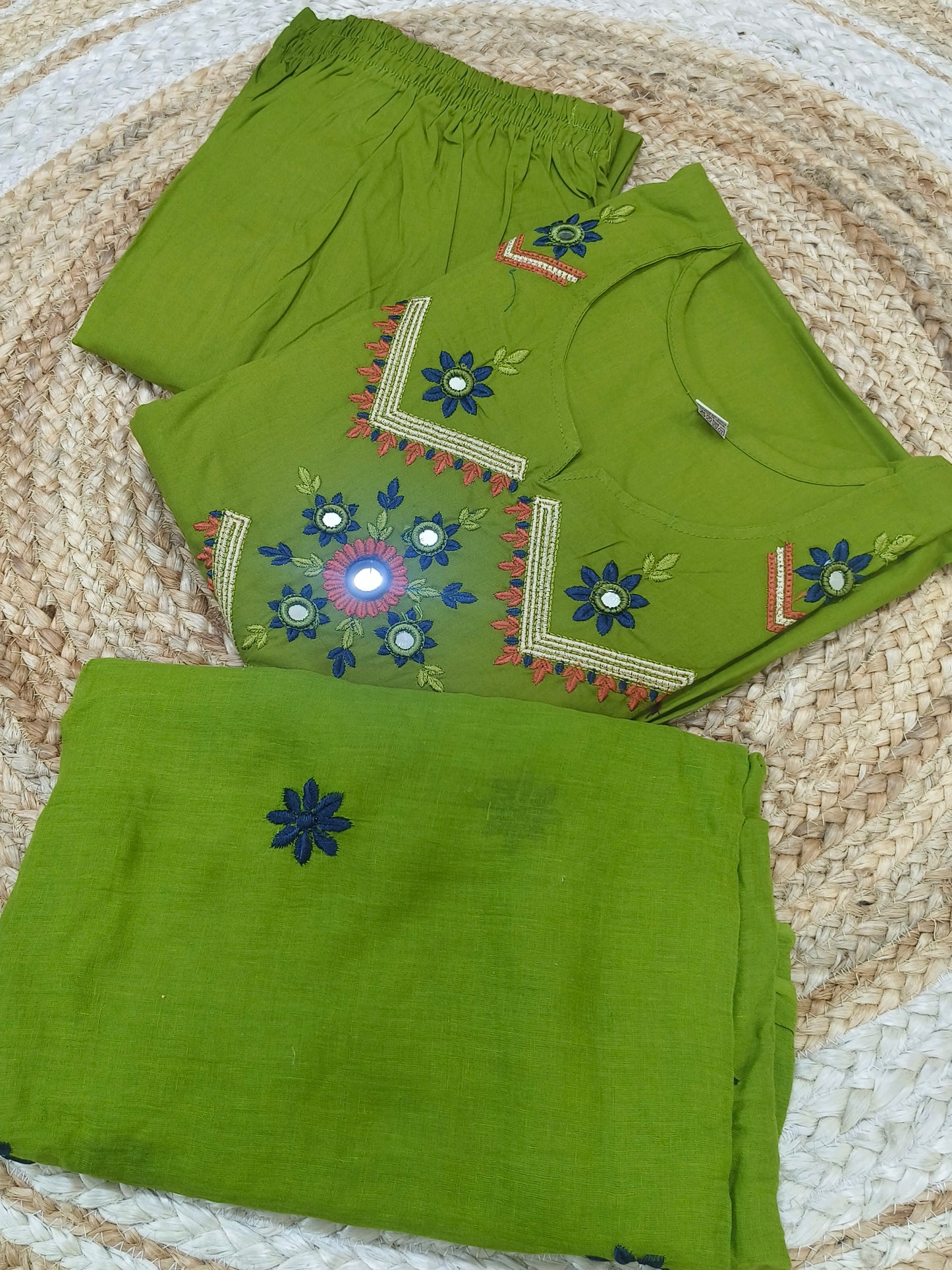 Green cotton salwar suites