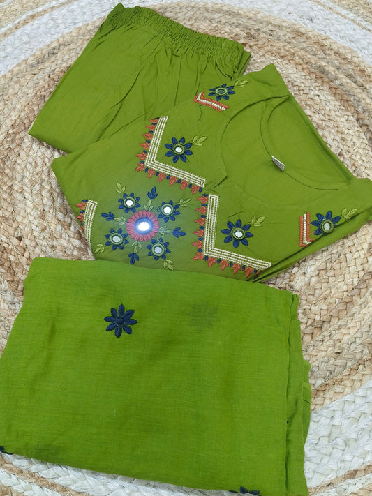 Green cotton salwar suites