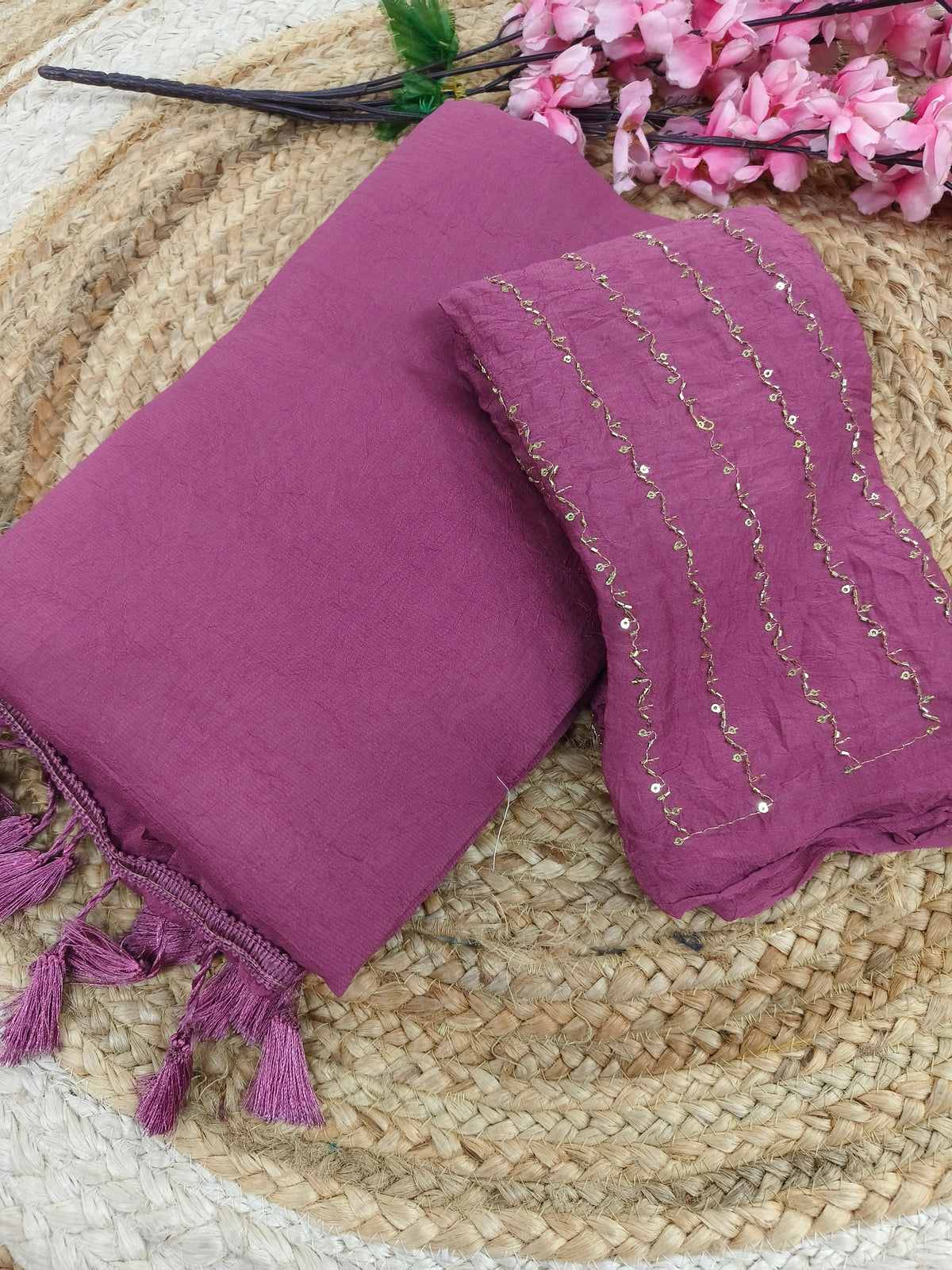 Onion Pink Elegant designer saree