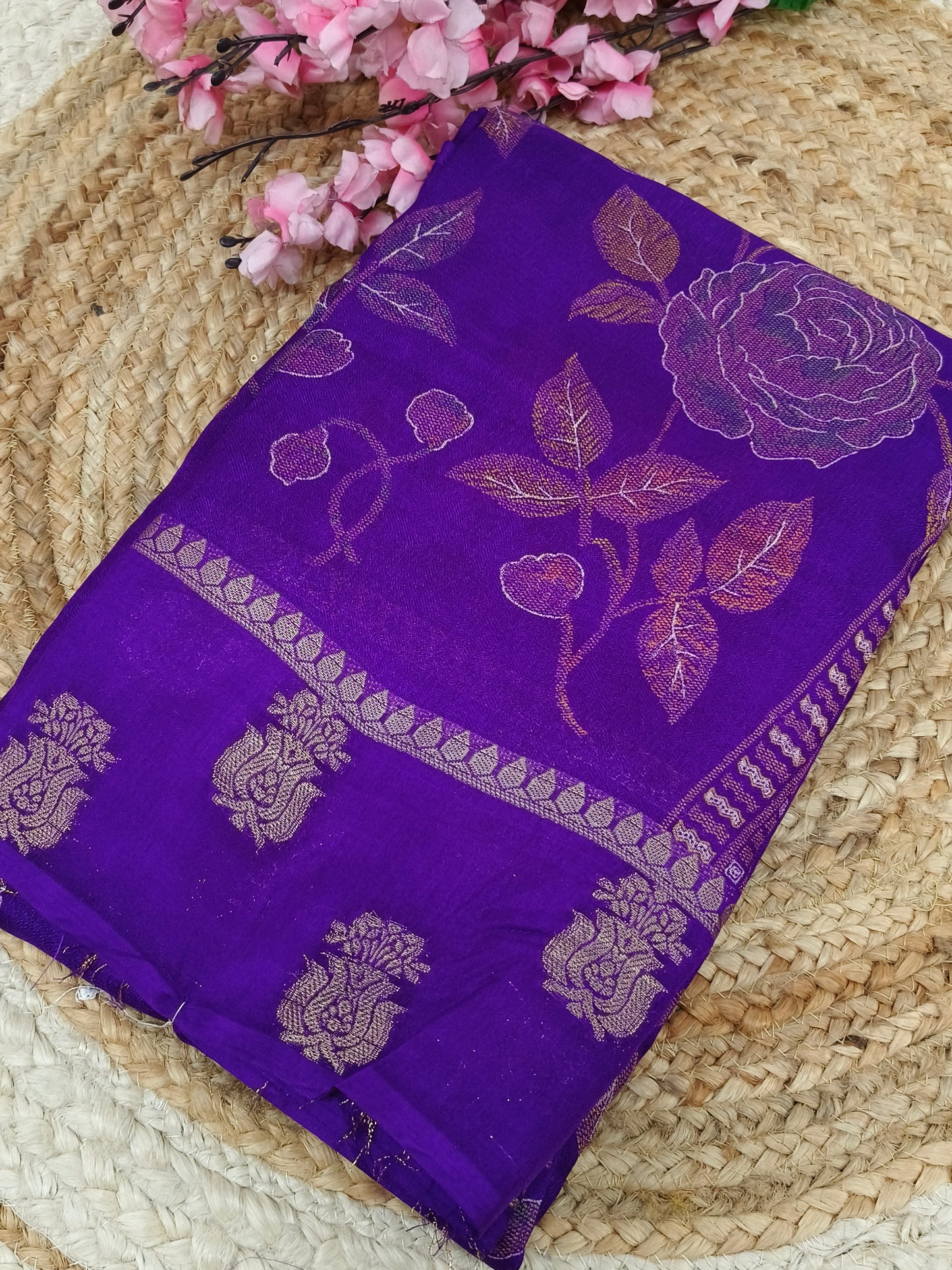 Purple fancy Georgette saree