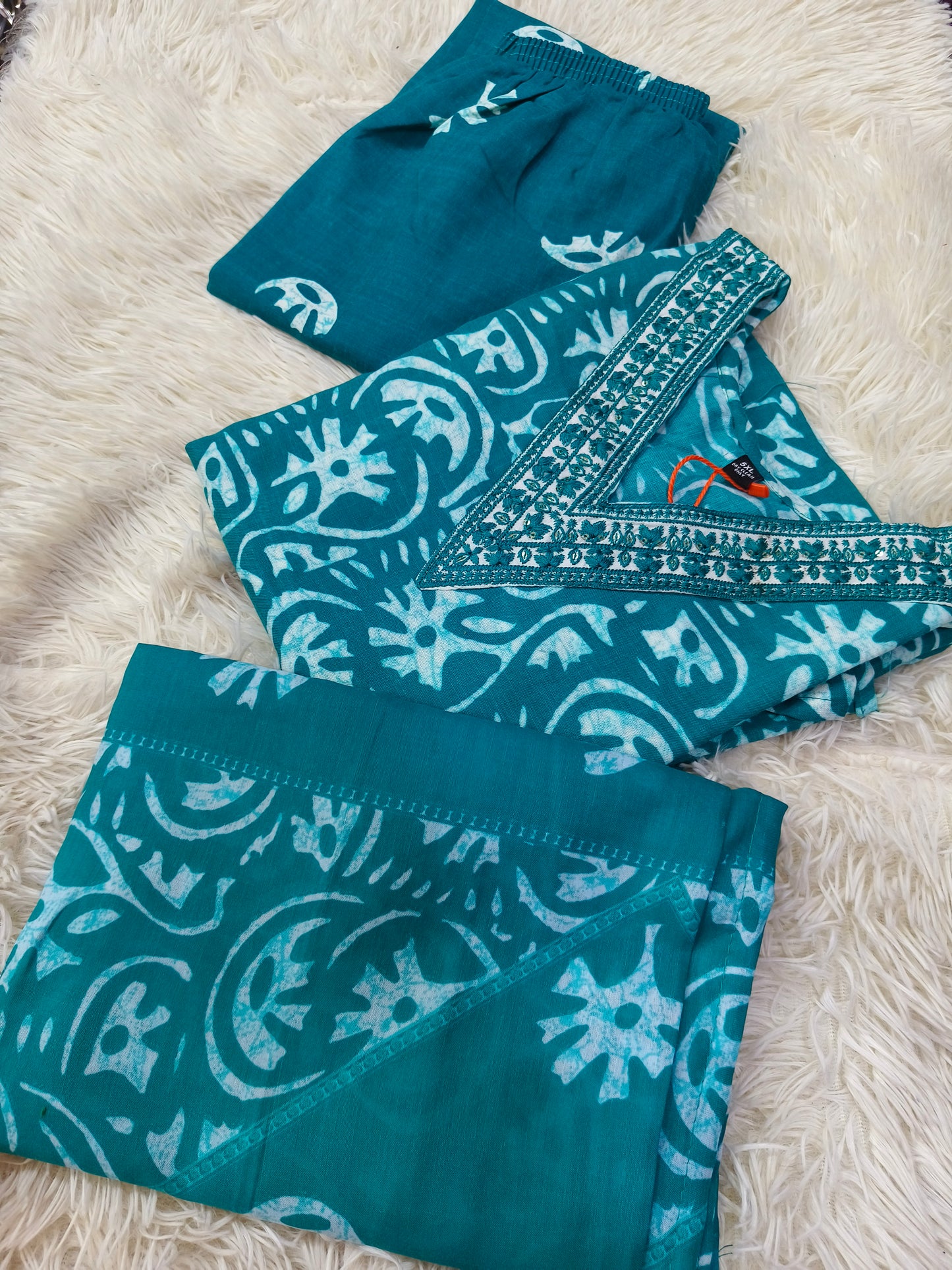 Blue cotton sets with duppata
