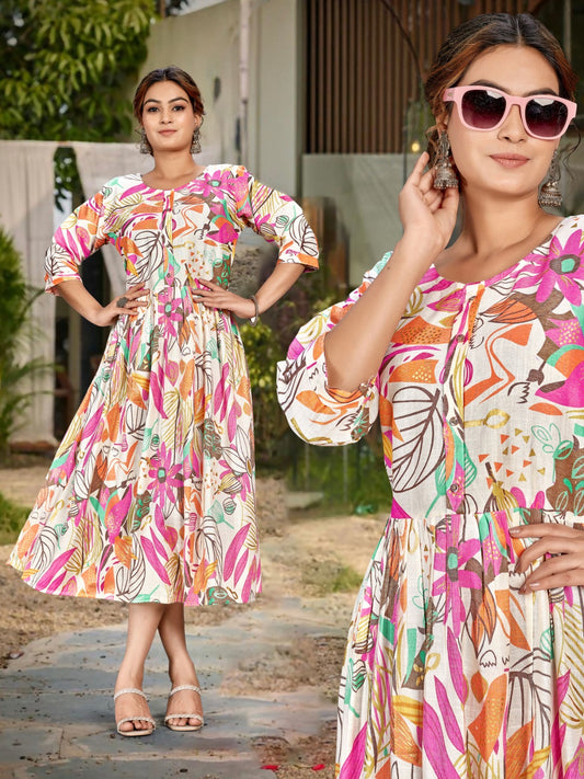 White Anarkali Top
