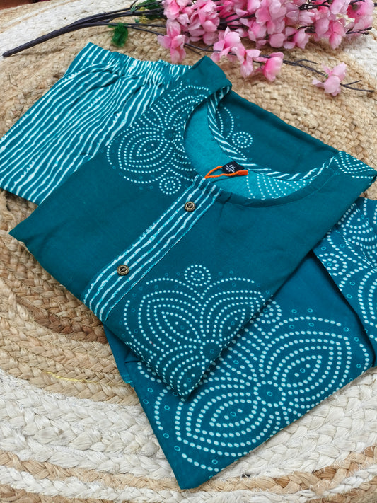 Blue Cotton sets with duppatta