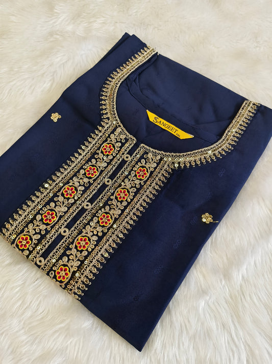 Navy Blue short straight cut kurti