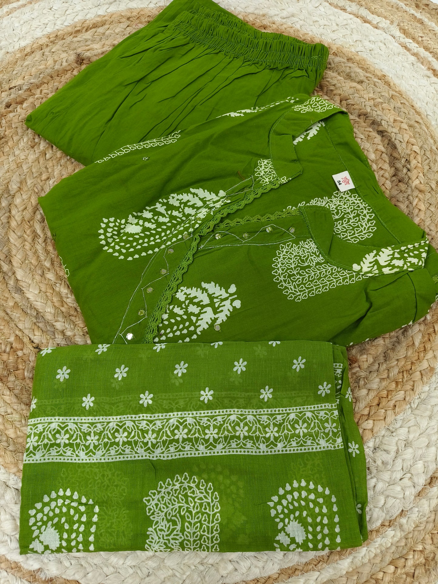 Parrot green Pure cotton suits