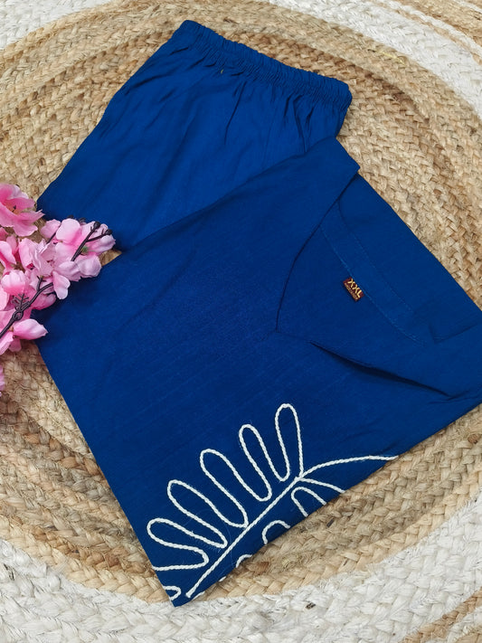 Peacock Blue Vatican Silk Cord Set