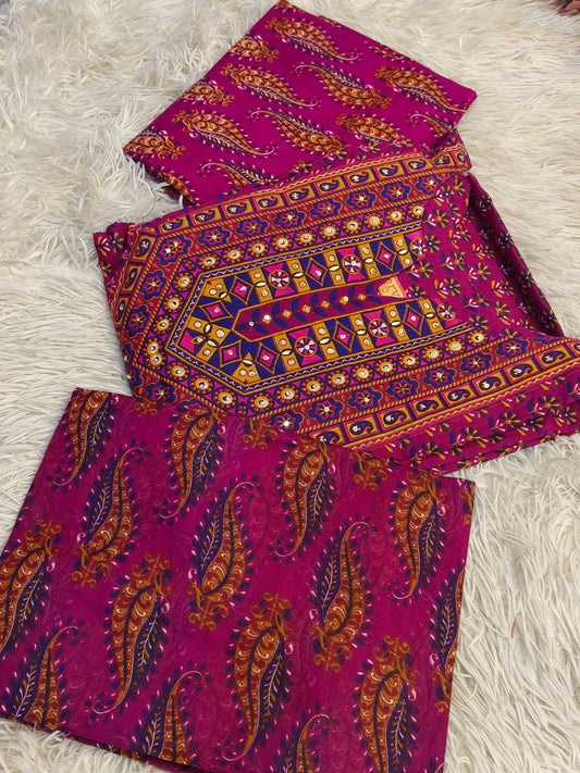 Magenta pure cotton suits