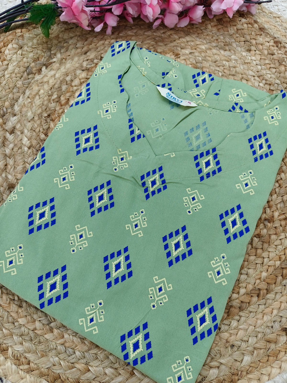 Light Green Rayon straight kurta