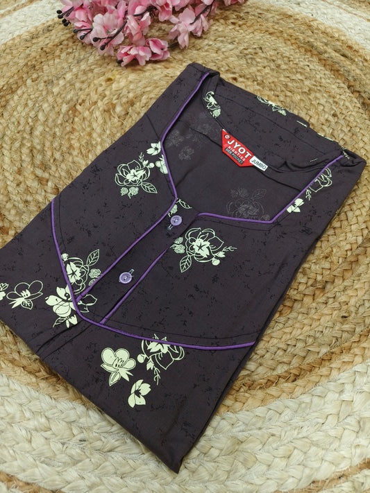 Matte purple pure cotton Nighty