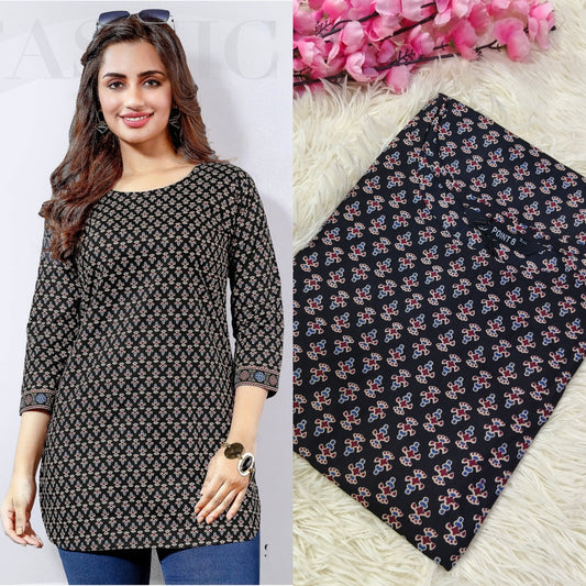 Black Cotton short Kurtis