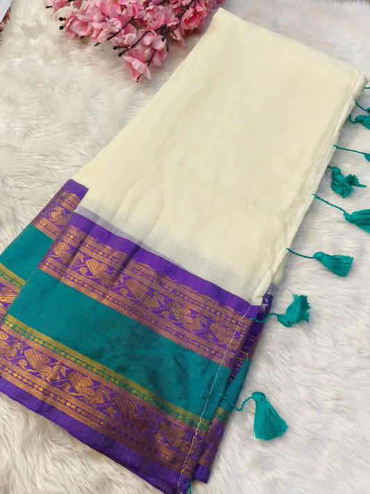 Elegant mul cotton saree
